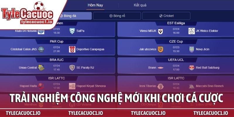 Lịch thi đấu 2 Trải nghiệm công nghệ đột phá khi chơi cá cược